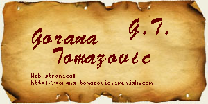 Gorana Tomazović vizit kartica